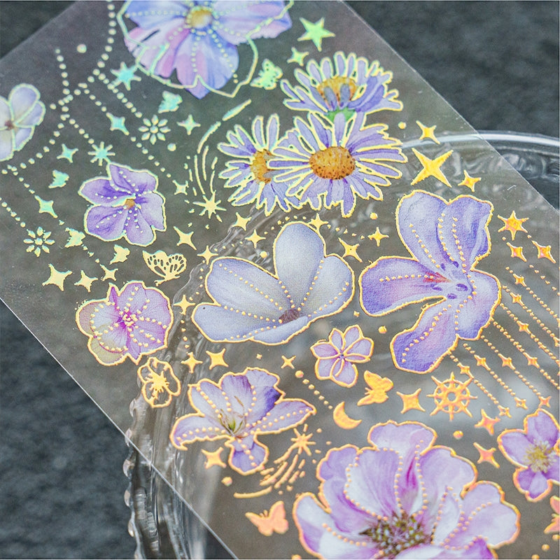 Flower Hot Stamping Gold Sticker Sheets b6