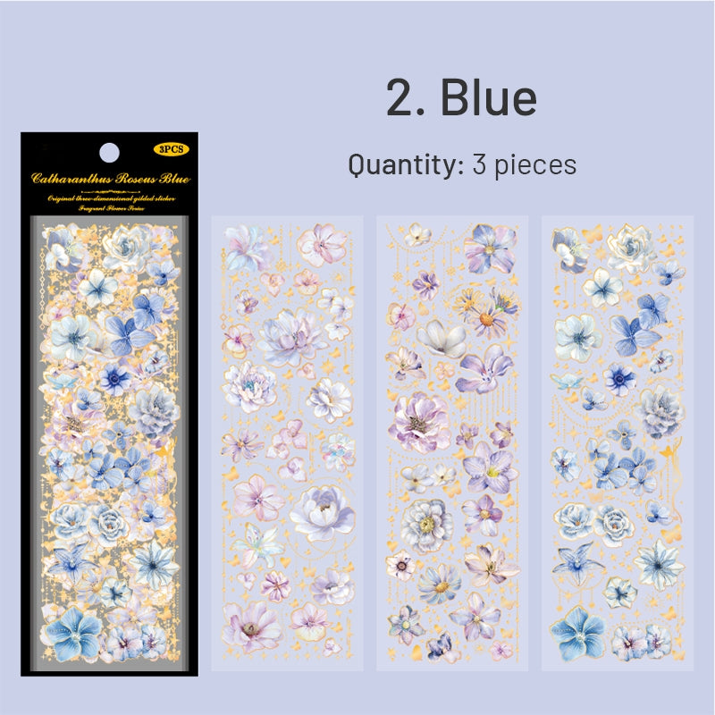 Flower Hot Stamping Gold Sticker Sheets sku-2