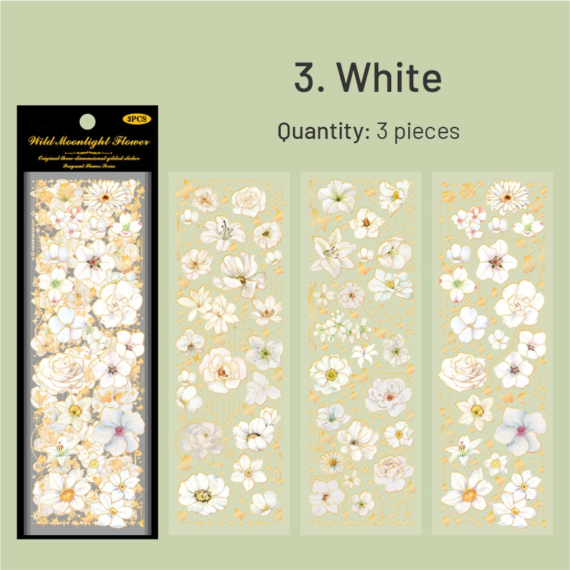 Flower Hot Stamping Gold Sticker Sheets sku-3