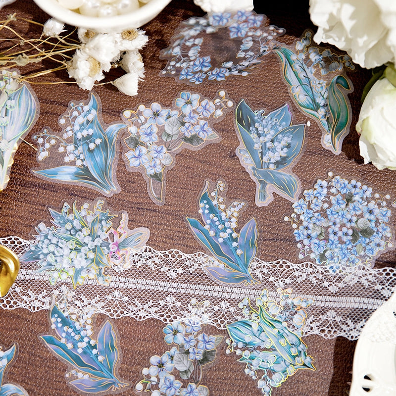 Flower Hot Stamping PET Stickers - Tulip, Rose, Hydrangea, Lily, Daffodil, Sunflower b7