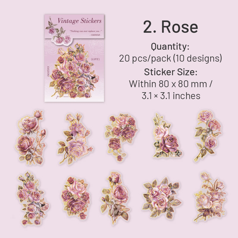 Flower Hot Stamping PET Stickers - Tulip, Rose, Hydrangea, Lily, Daffodil, Sunflower sku-2