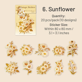 Flower Hot Stamping PET Stickers - Tulip, Rose, Hydrangea, Lily, Daffodil, Sunflower sku-6