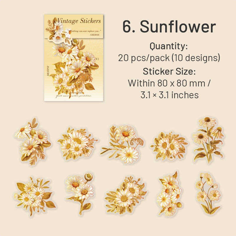 Flower Hot Stamping PET Stickers - Tulip, Rose, Hydrangea, Lily, Daffodil, Sunflower sku-6