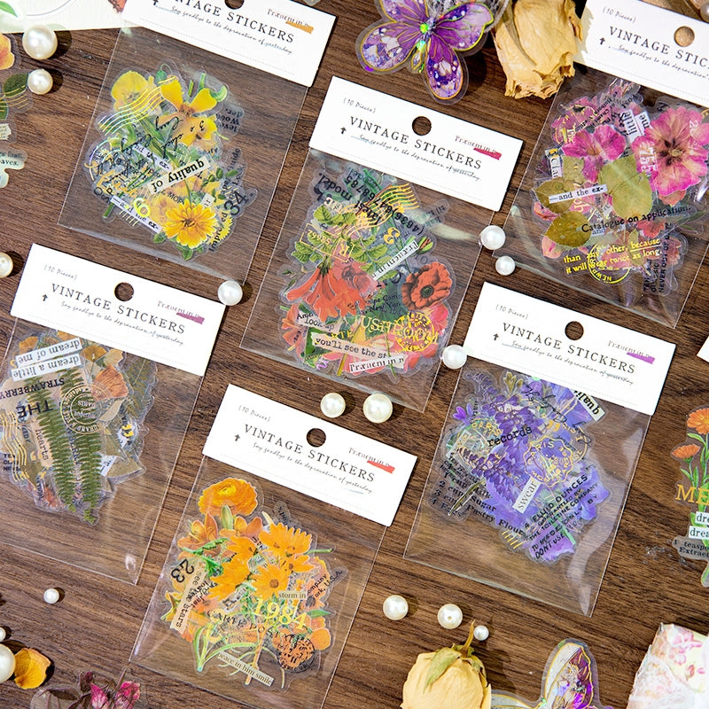 Flower Hot Stamping PET Stickers a