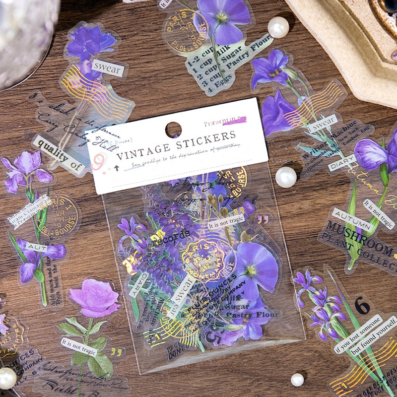 Flower Hot Stamping PET Stickers b5