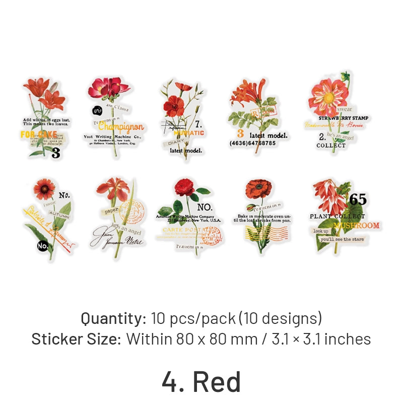 Flower Hot Stamping PET Stickers sku-4