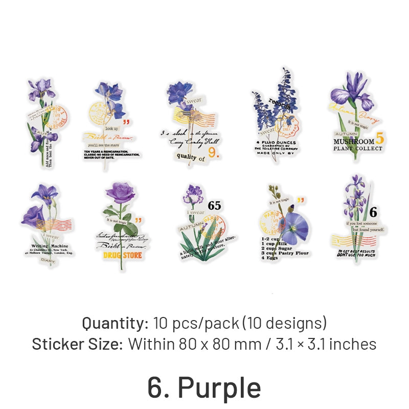 Flower Hot Stamping PET Stickers sku-6