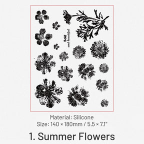 Flower Language Series Clear Retro Plant Clear Silicone Stamps5