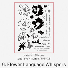 Flower Language Series Clear Retro Plant Silicone Stamps sku-6