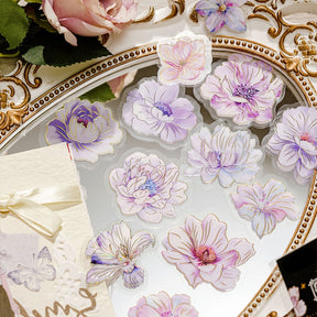 Flower PET Holographic Hot Stamping Stickers b2
