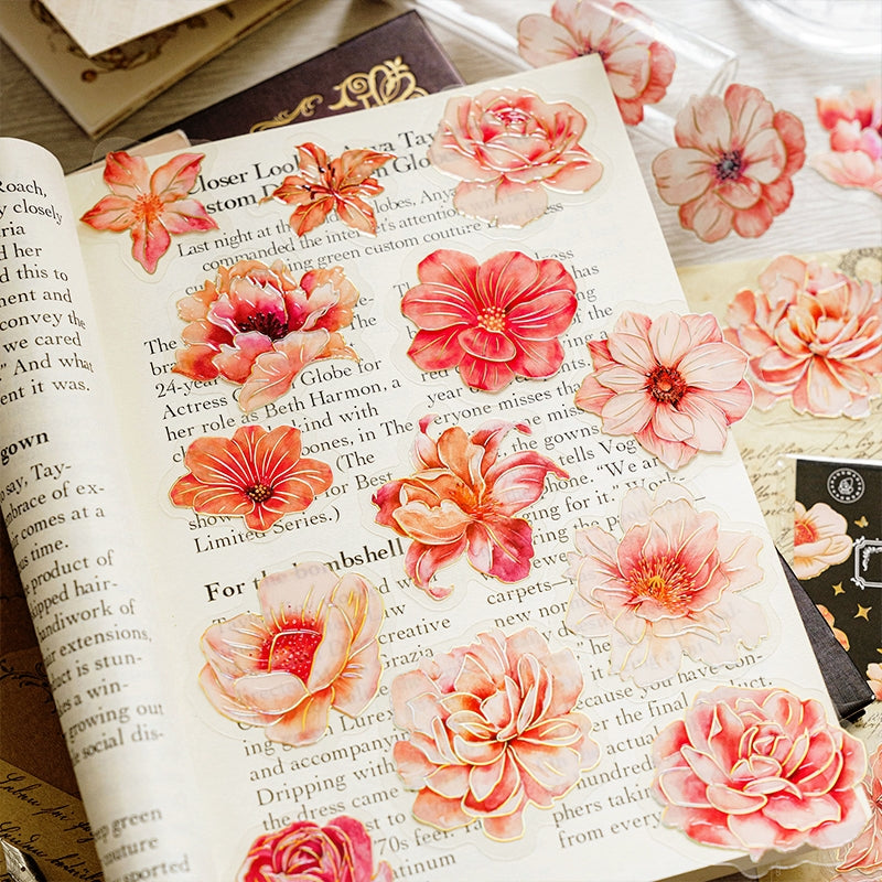 Flower PET Holographic Hot Stamping Stickers b3