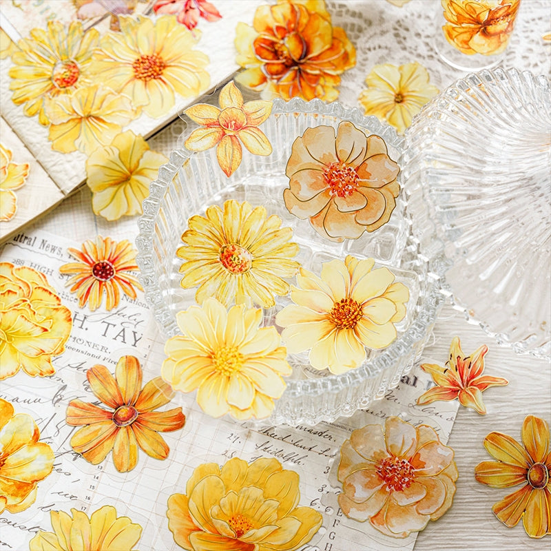 Flower PET Holographic Hot Stamping Stickers b5