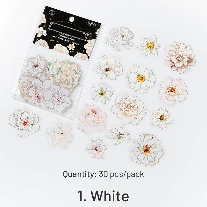 Flower PET Holographic Hot Stamping Stickers sku-1