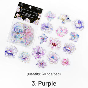 Flower PET Holographic Hot Stamping Stickers sku-3