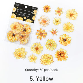 Flower PET Holographic Hot Stamping Stickers sku-5