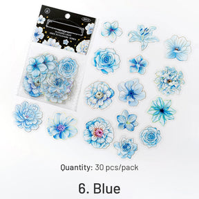 Flower PET Holographic Hot Stamping Stickers sku-6