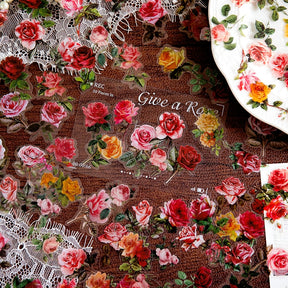 Flower PET Stickers - Rose, Hydrangea, Sunflower, Tulip b5