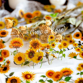 Flower PET Stickers - Rose, Hydrangea, Sunflower, Tulip b6