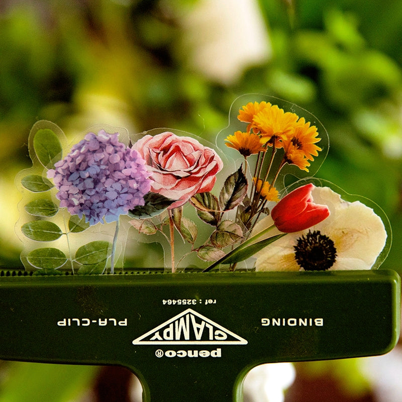 Flower PET Stickers - Rose, Hydrangea, Sunflower, Tulip c