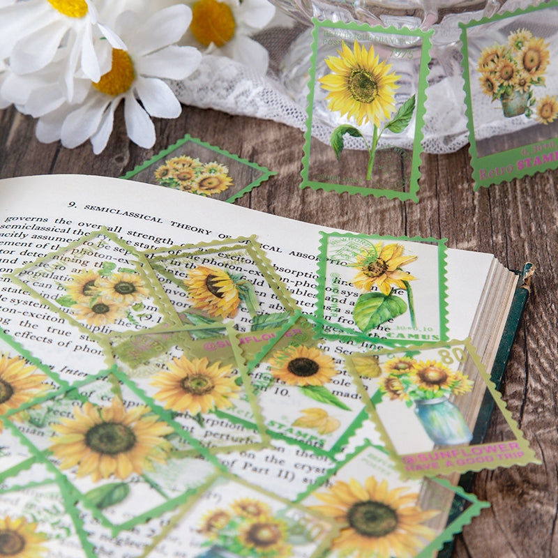 Flower Post Series PET Plant Stamp Sticker Pack b2