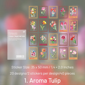 Flower Post Series PET Plant Stamp Sticker Pack sku-1