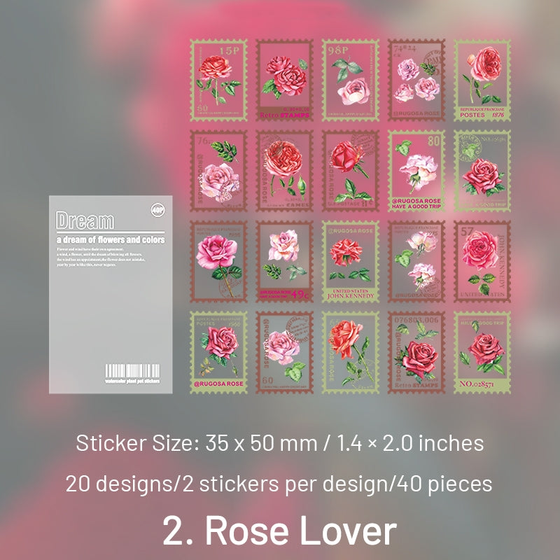 Flower Post Series PET Plant Stamp Sticker Pack sku-2