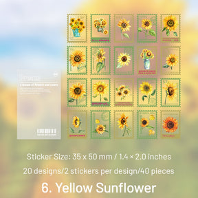 Flower Post Series PET Plant Stamp Sticker Pack sku-6