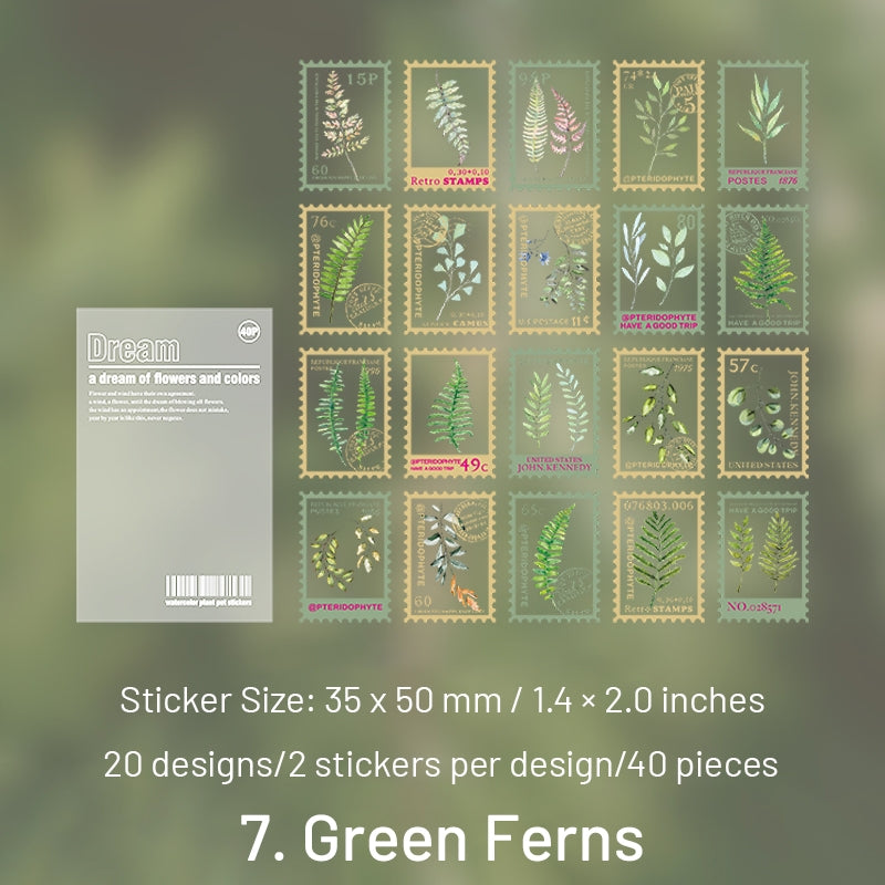 Flower Post Series PET Plant Stamp Sticker Pack sku-7