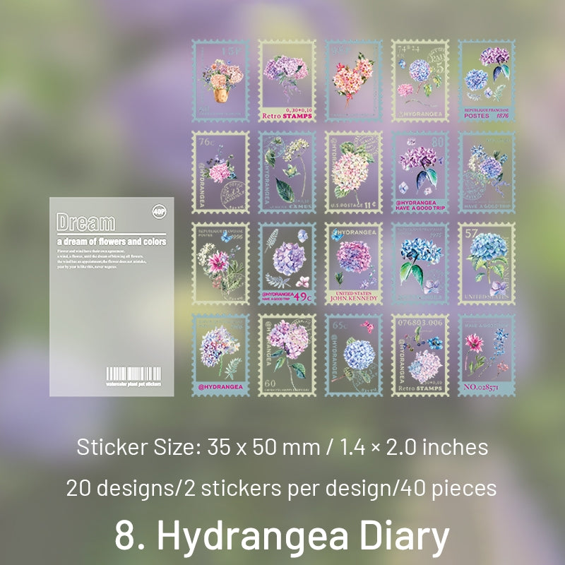 Flower Post Series PET Plant Stamp Sticker Pack sku-8