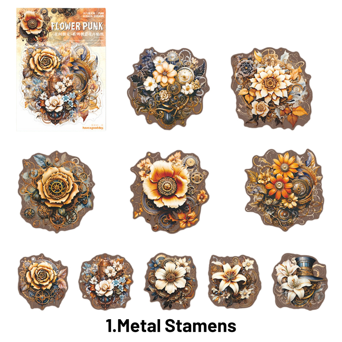 Flower Punk Series Punk Flower Wild Landscape Sticker Pack 1
