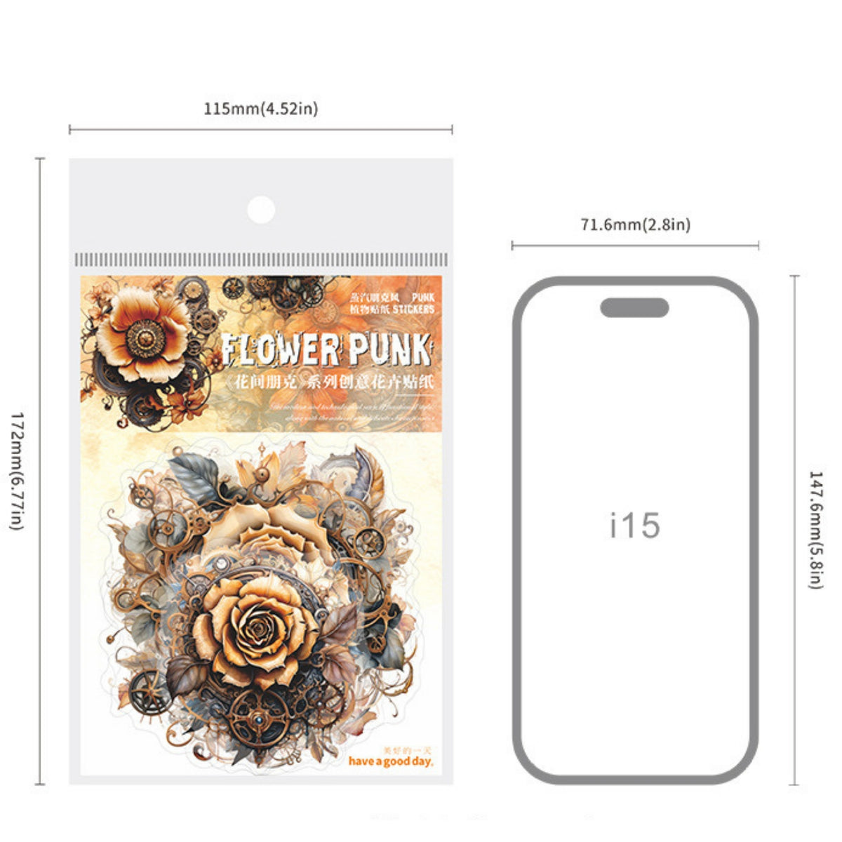 Flower Punk Series Punk Flower Wild Landscape Sticker Pack 11