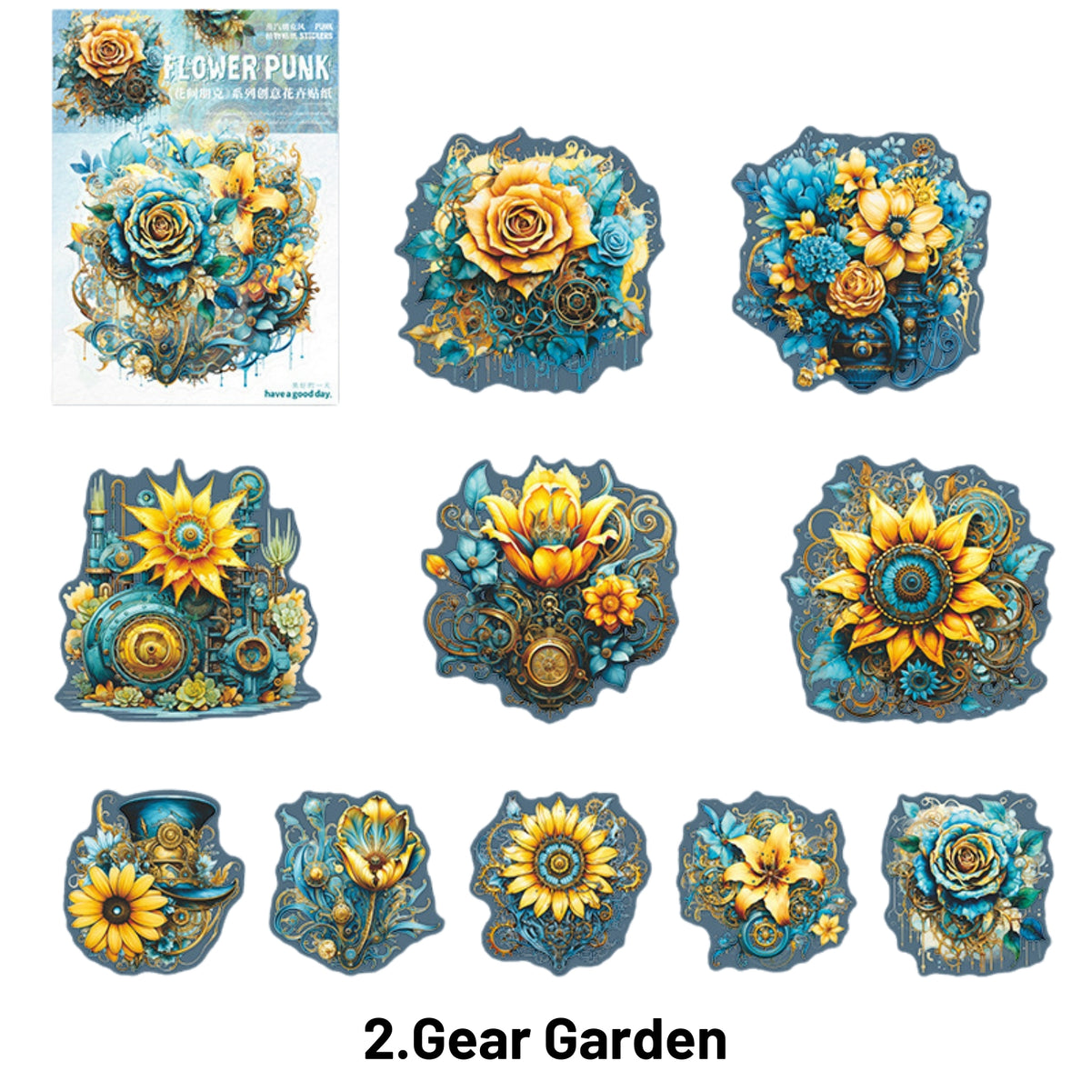Flower Punk Series Punk Flower Wild Landscape Sticker Pack 2