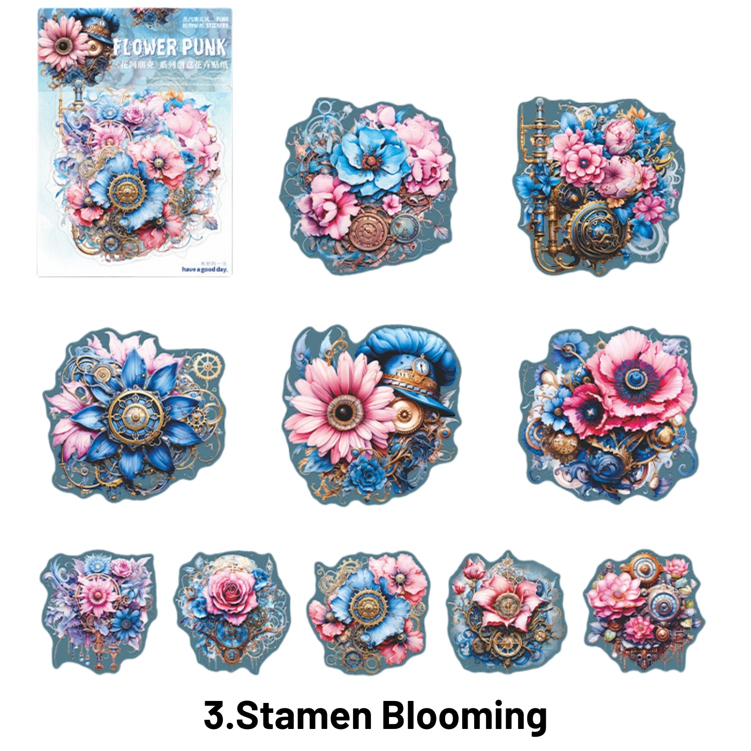 Flower Punk Series Punk Flower Wild Landscape Sticker Pack 3