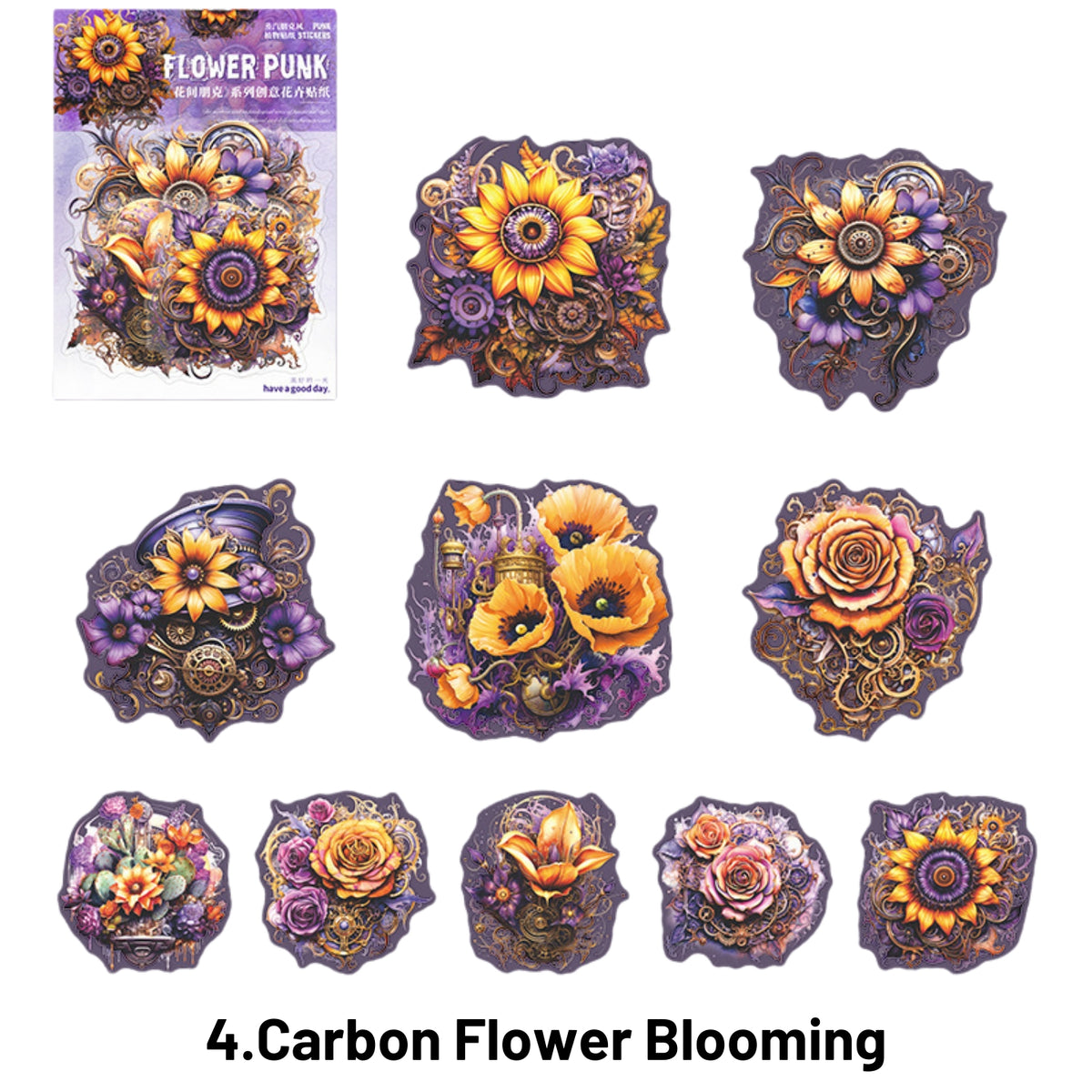 Flower Punk Series Punk Flower Wild Landscape Sticker Pack 4
