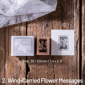 Flower Reflection Tranquility Series Retro Artistic Wooden Rubber Stamp sku-2