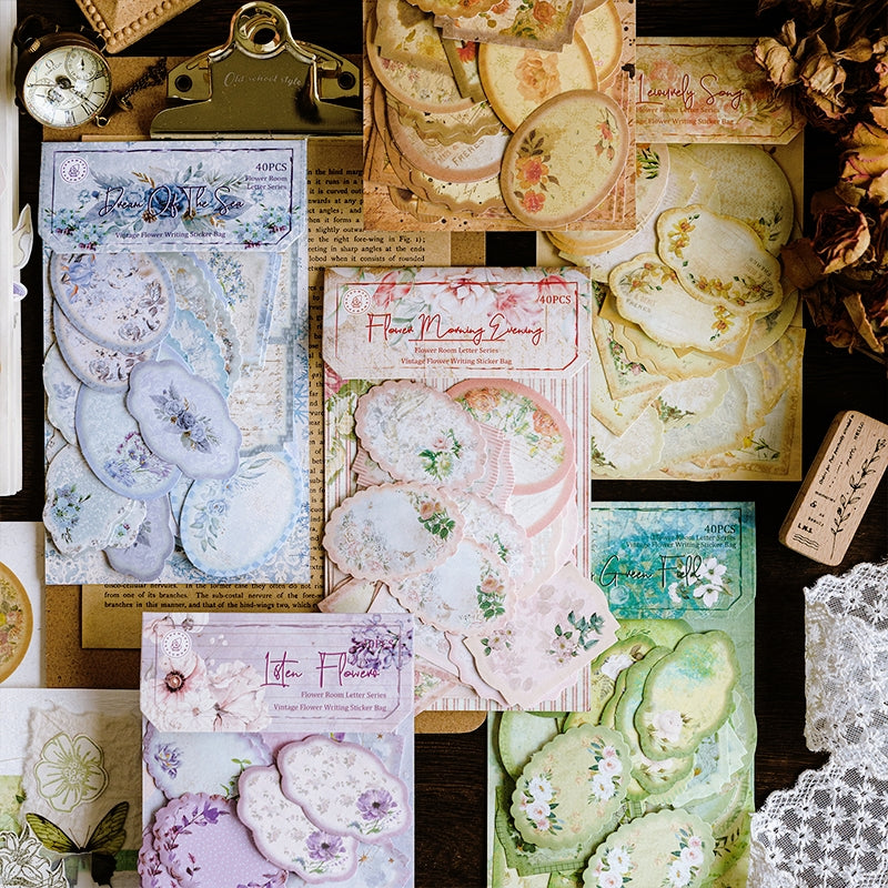 Flower Themed Label Stickers a