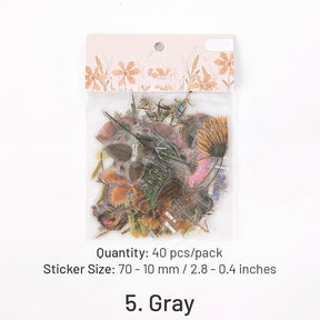 Flower Themed Transparent PET Decorative Stickers sku-5