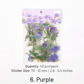 Flower Themed Transparent PET Decorative Stickers sku-6