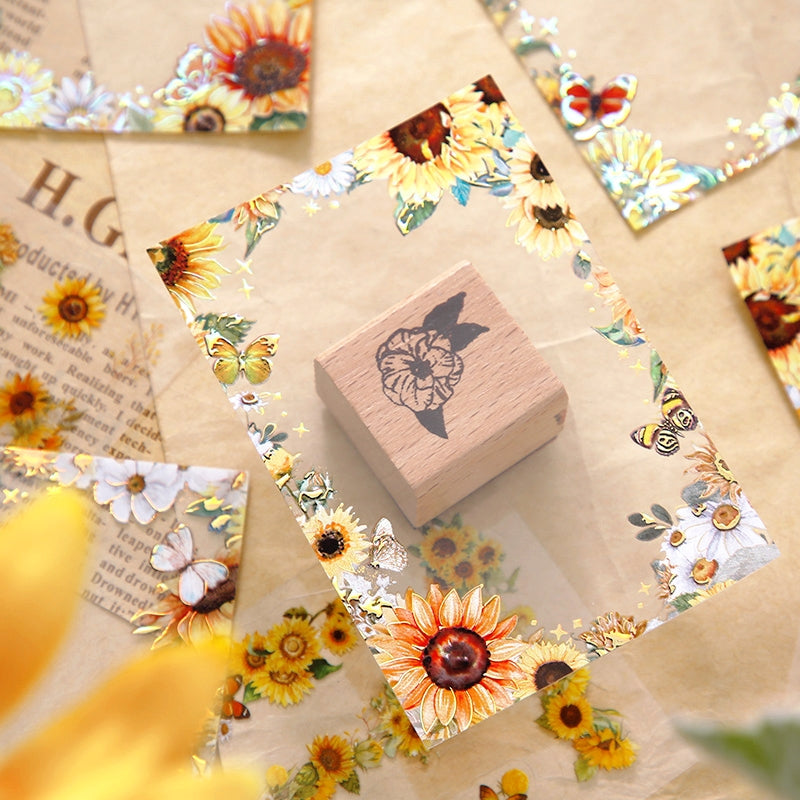 Flower Time DIY Journal Border Decorative Stickers-Rose, Sunflowers, Hydrangea b4