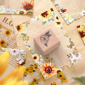 Flower Time DIY Journal Border Decorative Stickers-Rose, Sunflowers, Hydrangea b4