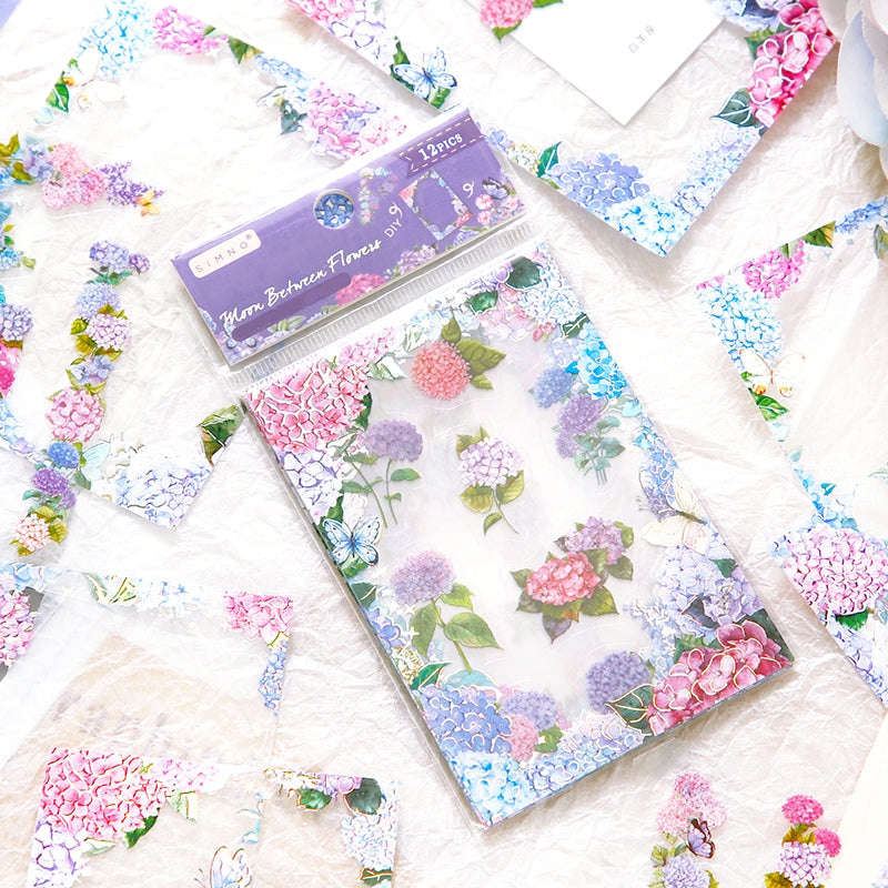 Flower Time DIY Journal Border Decorative Stickers-Rose, Sunflowers, Hydrangea b5