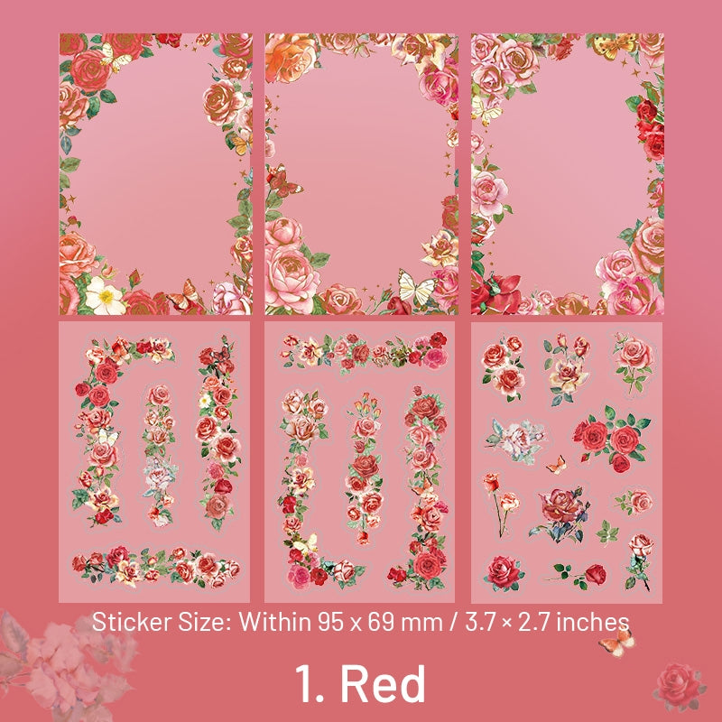 Borders Sticker Floral DIY Journal Border Stickers | Rose & Sunflower Frames | Stamprints