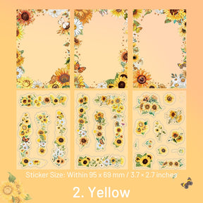 Flower Time DIY Journal Border Decorative Stickers-Rose, Sunflowers, Hydrangea sku-2