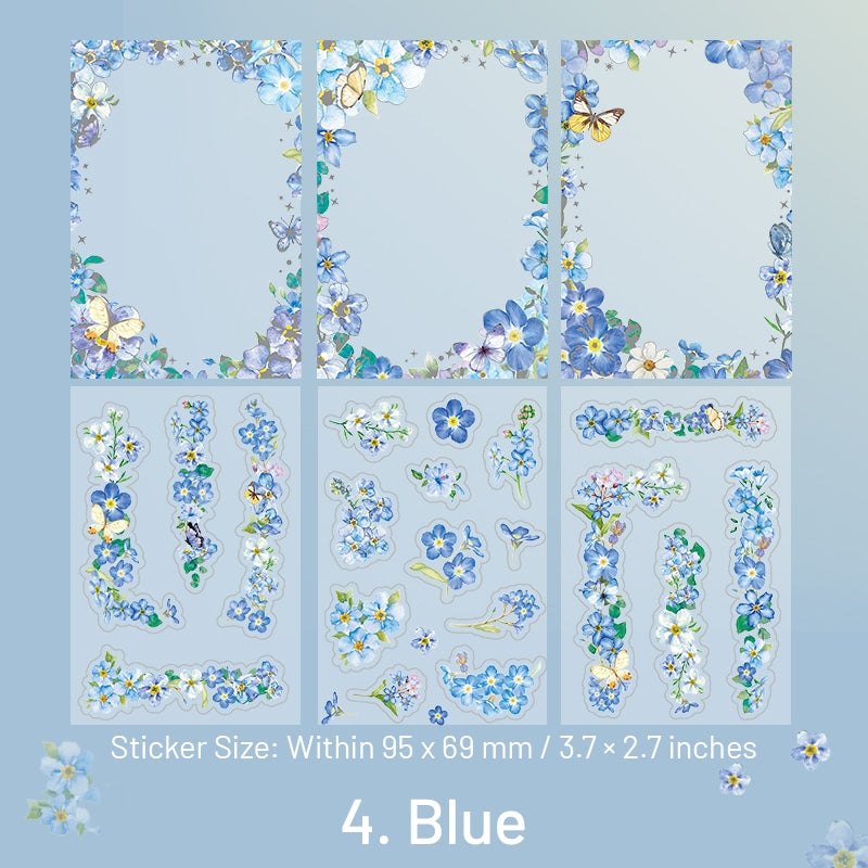 Flower Time DIY Journal Border Decorative Stickers-Rose, Sunflowers, Hydrangea sku-4