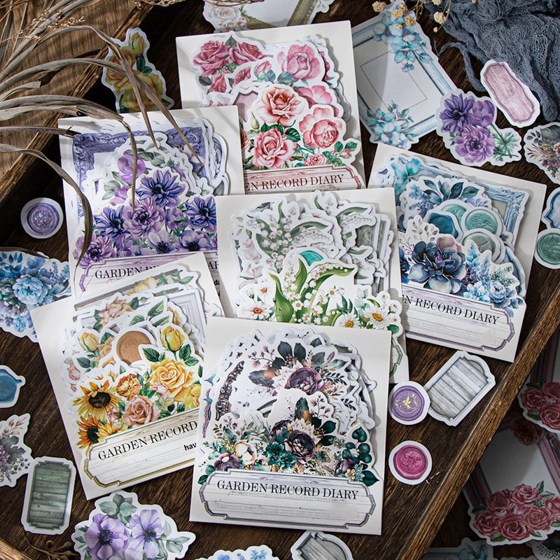 Flower Washi Stickers - Frame, Seal, Label a