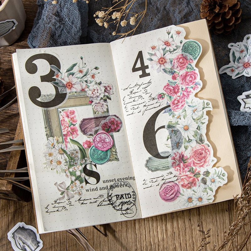 Flower Washi Stickers - Frame, Seal, Label b3
