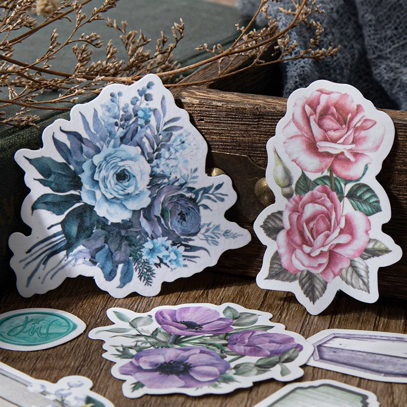 Flower Washi Stickers - Frame, Seal, Label b5