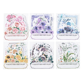 Flower Washi Stickers - Frame, Seal, Label b6