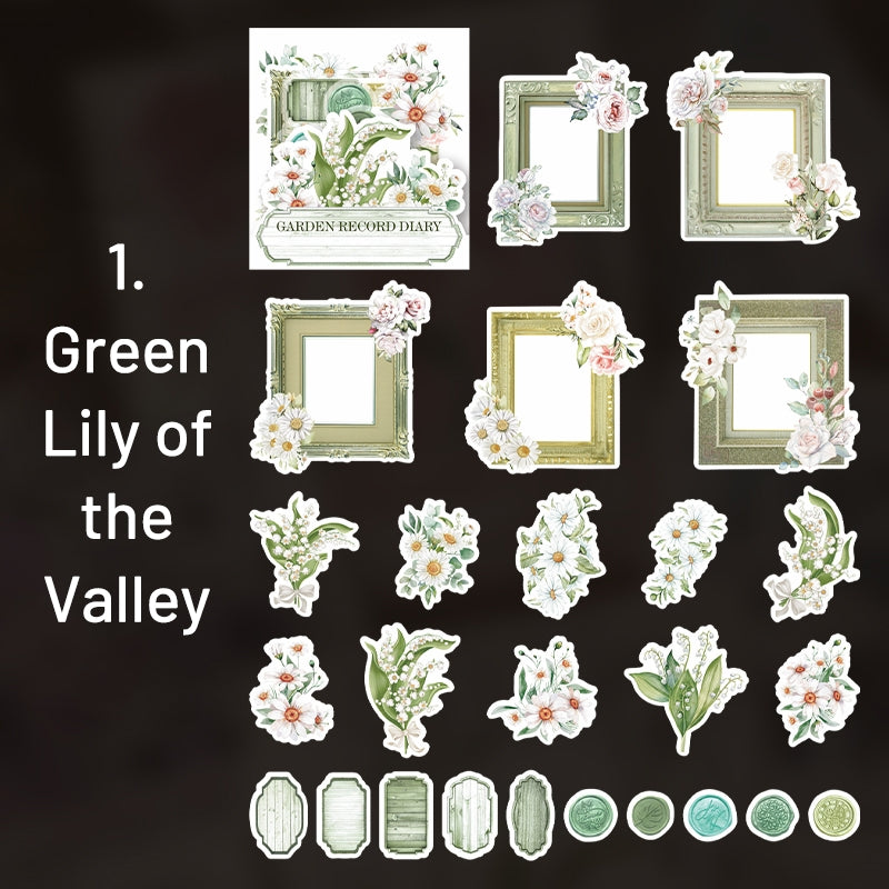 Flower Washi Stickers - Frame, Seal, Label sku-1