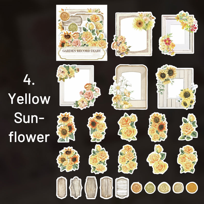 Flower Washi Stickers - Frame, Seal, Label sku-4